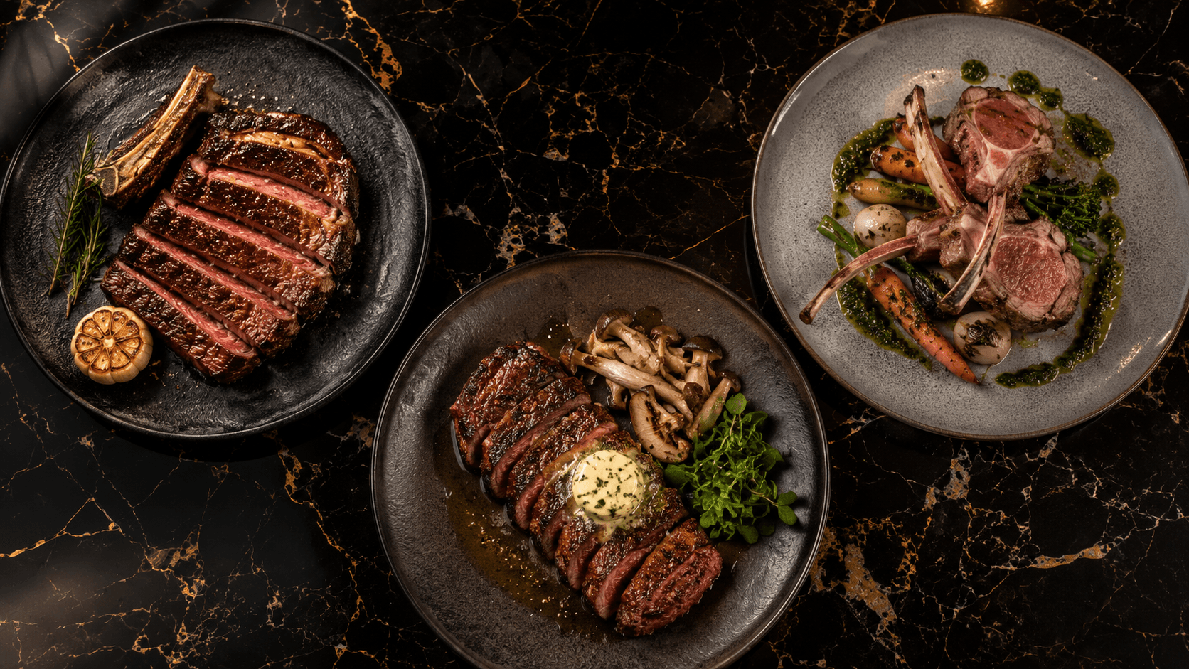 Delicious finished steak ready to eat