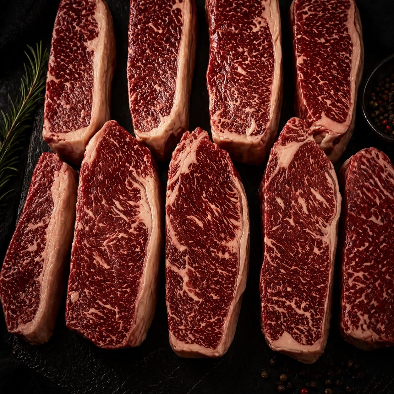 14 oz USDA (HAND SELECTED UPPER) PRIME BLACK ANGUS CC NEW YORK STRIP